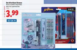 Lidl Disney Set d'écriture licence offre