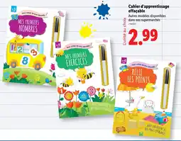 Lidl Cahier d’apprentissage effaçable offre