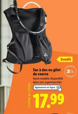 Lidl Crivit Sac à dos ou gilet de course offre