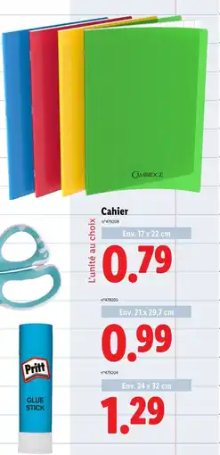 Lidl Cahier offre