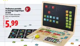 Lidl Ordinateur portable ou horloge magnétique en bois offre