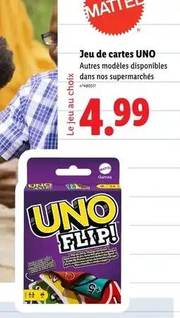 Lidl Jeu de cartes UNO offre