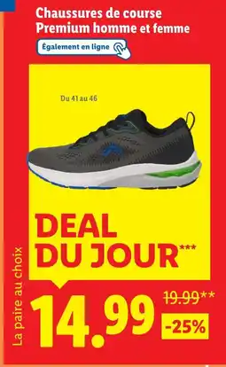 Lidl Chaussures de course Premium homme et femme offre
