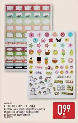 ALDI EXPERTIZ Étiquettes ou stickers offre