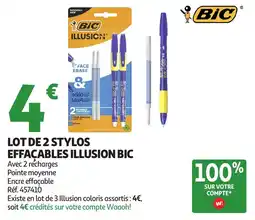 Auchan Lot de 2 stylos effacables illusion bic offre