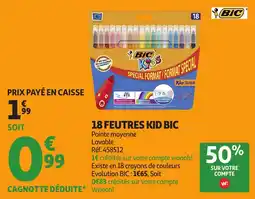 Auchan 18 feutres kid bic offre