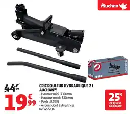 Auchan Cric rouleur hydraulique 2t auchan offre