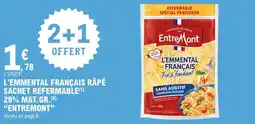 E.Leclerc L'emmental français râpé sachet refermable 29% mat.gr. entremont offre