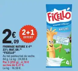 E.Leclerc Fromage nature x 4 23% mat.gr. ficello offre