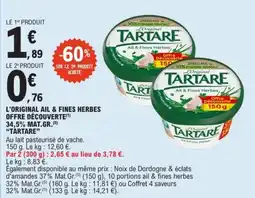 E.Leclerc L'original ail & fines herbes offre découverte tartare offre