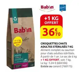 Rural Master BABIN Croquettes chats adultes stérilisés offre