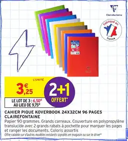 Intermarché Express Cahier pique koverbook 24x32cm 96 pages clairefontaine offre