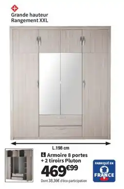 Conforama Armoire 8 portes + 2 tiroirs Pluton offre