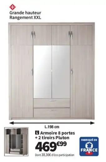 Conforama Armoire 8 portes + 2 tiroirs Pluton offre