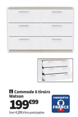Conforama Commode 6 tiroirs Watson offre