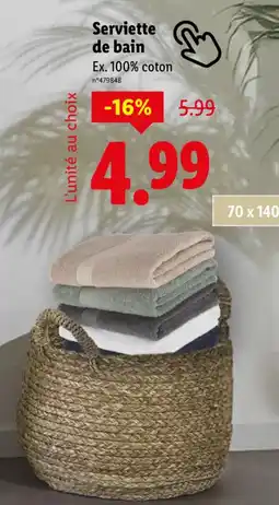 Lidl Serviette de bain Ex. 100% coton offre