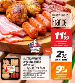 Netto MAÎTRE COQ Plateau barbecue maxi grill nature offre