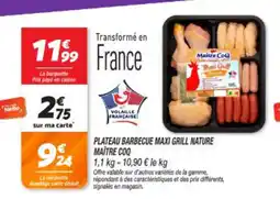 Netto MAÎTRE COQ Plateau barbecue maxi grill nature offre