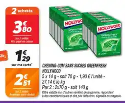 Netto HOLLYWOOD Chewing-gum sans sucres greenfresh offre