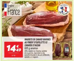Netto Magrets de canard marinės au piment d'espelette x2 canards d'auzan offre