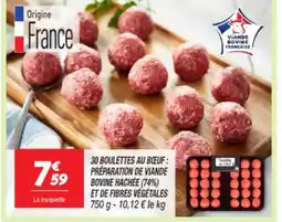 Netto 30 boulettes au bœuf: préparation de viande bovine hachée (74%) et de fibres végétales offre