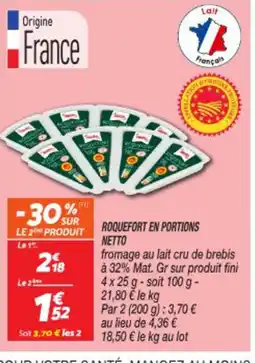 Netto NETTO Roquefort en portions offre