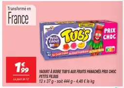Netto PETITS FILOUS Yaourt à boire tub's aux fruits panachés prix choc offre