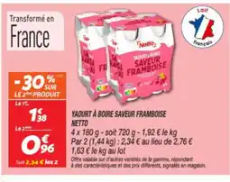 Netto NETTO Yaourt à boire saveur framboise offre