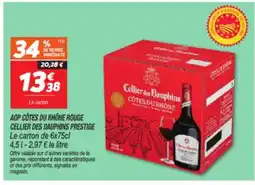 Netto Aop côtes du rhône rouge cellier des dauphins prestige offre