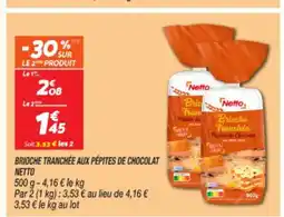 Netto NETTO Brioche tranchée aux pépites de chocolat offre