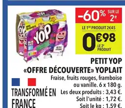 Supeco YOPLAIT Petit yop offre découverteo offre