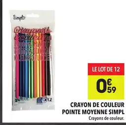 Supeco Crayon de couleur pointe moyenne simpl offre