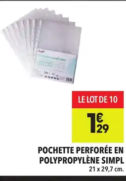 Supeco Pochette perforée en polypropylène simpl offre