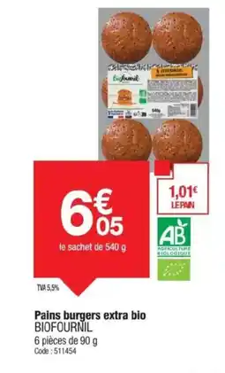 Promocash BIOFOURNIL Pains burgers extra bio offre