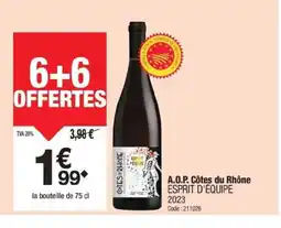 Promocash ESPRIT D'ÉQUIPE 2023 A.O.P. Côtes du Rhône offre