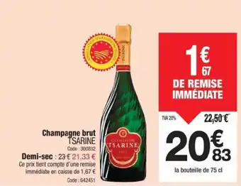 Promocash TSARINE Champagne brut offre