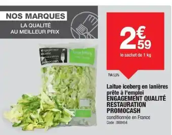 Promocash Laitue iceberg en lanières prête à l'emploi offre