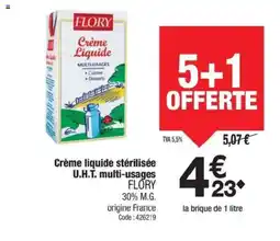 Promocash FLORY Crème liquide stérilisée U.H.T. multi-usages offre