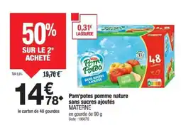 Promocash MATERNE Pom'potes pomme nature sans sucres ajoutes offre