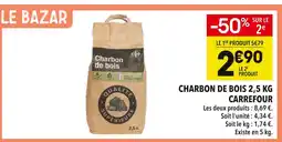 Supeco Carrefour Charbon de bois 2,5 kg offre