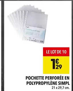 Supeco Simpl Pochette perforée en polypropylène offre