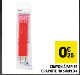 Supeco Simpl Crayon à papier graphite HB x4 offre