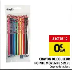 Supeco Simpl Crayon de couleur pointe moyenne offre