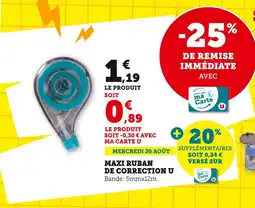 Super U U Maxi ruban de correction offre