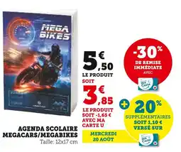 Super U MEGACARS / MEGABITES Agenda scolaire offre