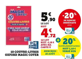 Super U Oxford 10 couvre-livres Magic Cover offre