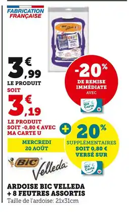 Super U BIC Velleda Ardoise + 8 feutres assortis offre