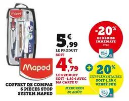 Super U Maped Coffret de compas 6 pièces stop system offre