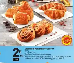 E.Leclerc Croissants pur beurre aop x4 offre