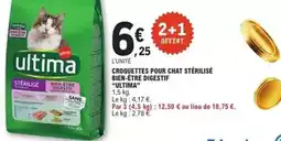 E.Leclerc Ultima - croquettes pour chat stérilisé bien-être digestif offre